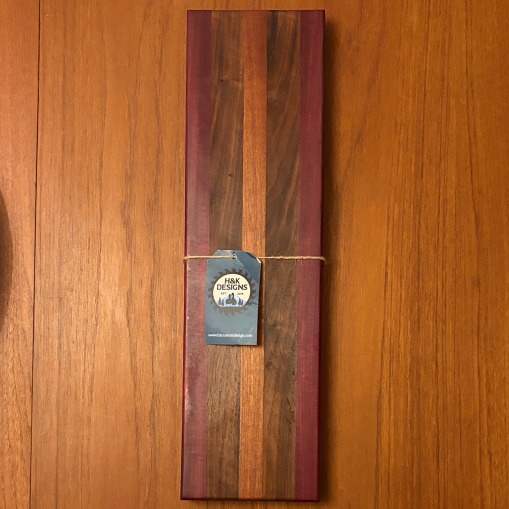 Wooden Knife Holder - Brown and Purple